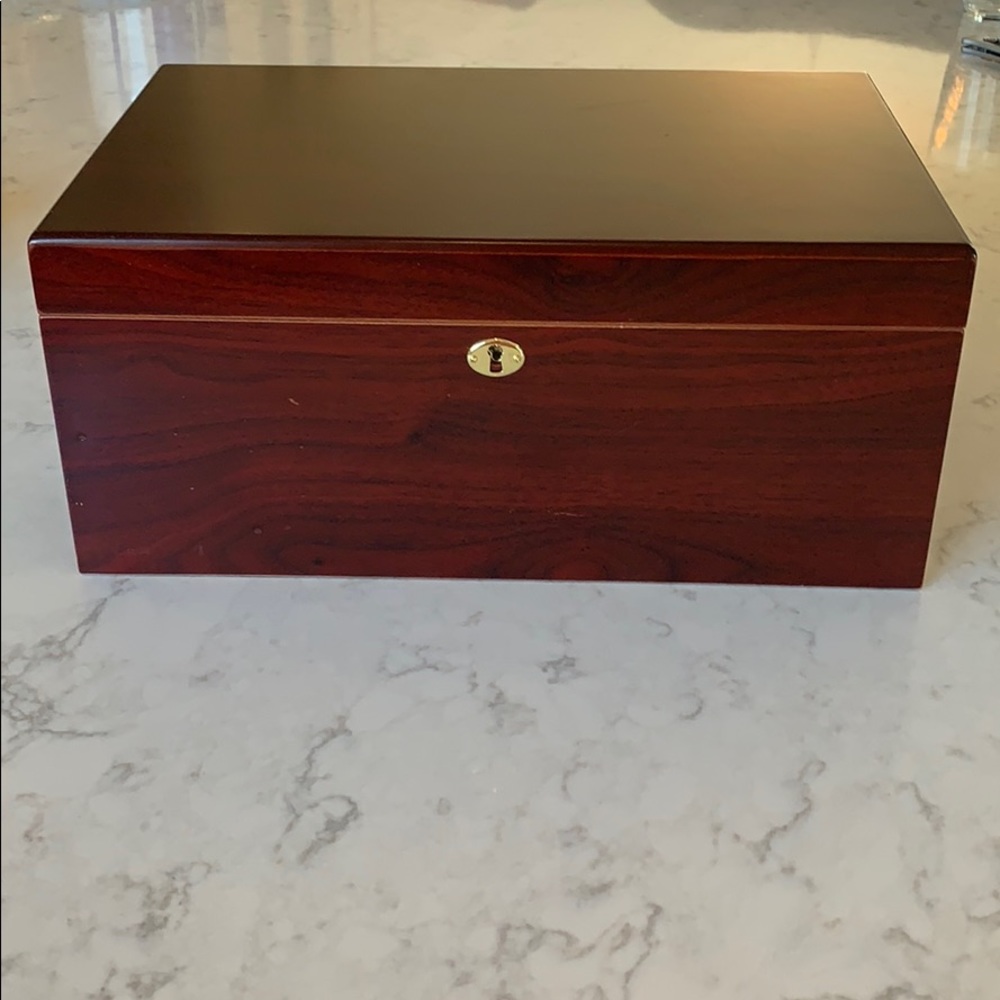 Cherry wood cigar box.